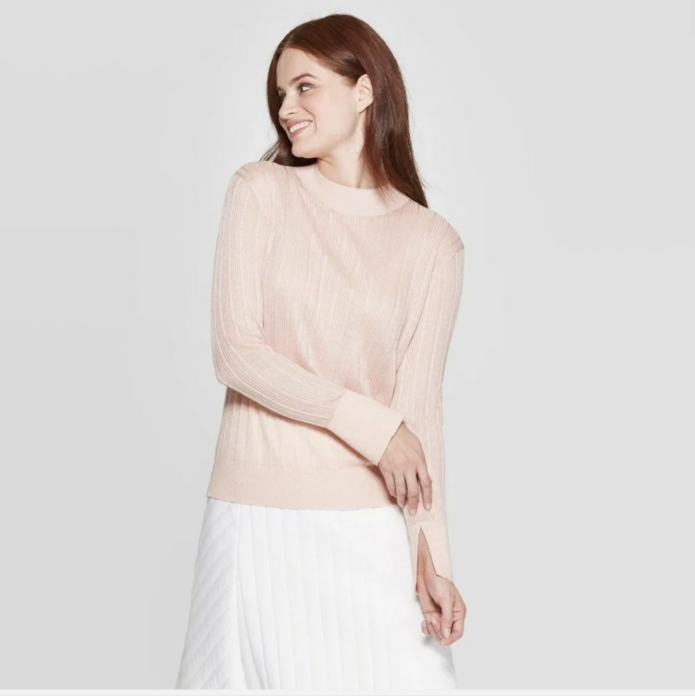 Prologue Long-Sleeve Mock Turtleneck Lightweight Pullover Sweater 